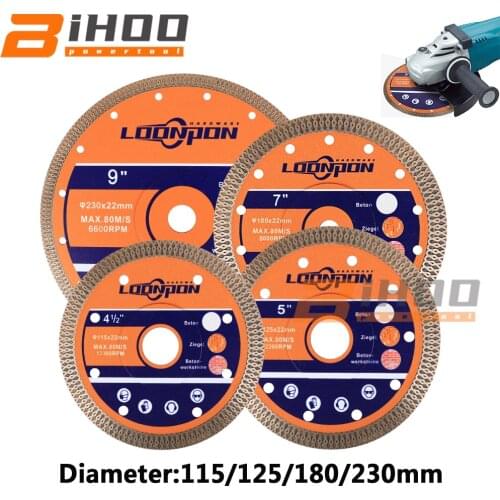 115/125/180/230mm Diamond Saw Hot Pressed Mesh Turbo Blade Cutting Disc Diamond Wheel for Porcelain Ceramic Tiles