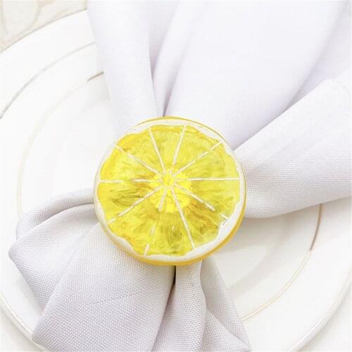 12 / PCS NEW lemon slice napkin buckle fruit napkin ring hotel tableware mouth cloth ring spot free shipping