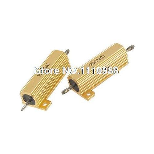 2 Pcs 50W Power Aluminium Shell Resistors 5% 330 Ohm