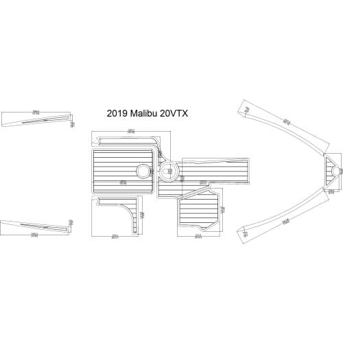2019 Malibu 20VTX Cockpit Pad Boat EVA Teak Decking 1/4" 6mm