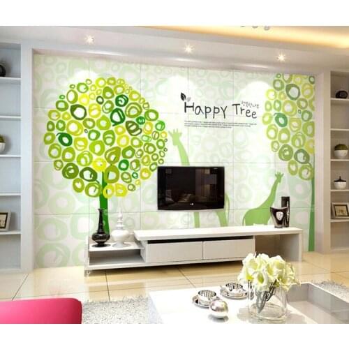 Custom 3D murals,Green fresh abstract tree papel de parede,hotel restaurant living room sofa TV wall children bedroom wallpaper