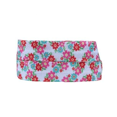 5/8 inch Elastic fold over elastic 100yards roll free shipping beautiful flower fold over elastic floral elastic ribbon