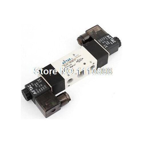 5 Ports 2 Position Double Solenoid Pneumatic Air Valve 3/8" BSPT DC 12V