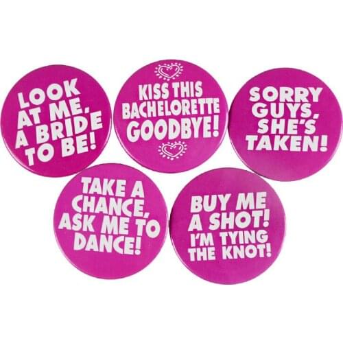 5pcs Bachelorette Party Game Pink Badge Dance Kiss Crazy Party Hen Night Party Bachelorette Party Bride to Be Party Decor HW83