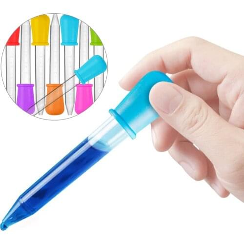 6/10pcs 5ml Silicone Plastic Pipette Dropper Feeding Medicine Liquid Eye Ear Pipette Dropper School Lab Experiment Supplies