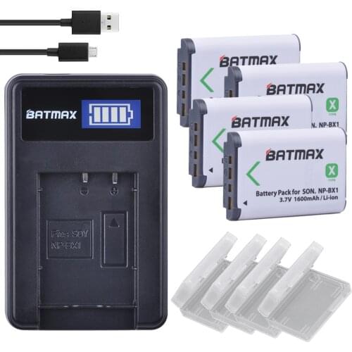 4x NP-BX1 NP BX1 NPBX1 Batteries+ LCD USB Charger for Sony DSC RX1 RX100 AS100V M3 M2 HX300 HX400 HX50 HX60 GWP88 AS15 WX350