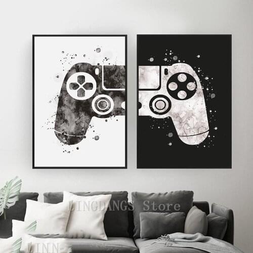 5D DIY Diamond Painting Black And White Game Diamond Mosaic Boys Game Illustration Embroidery Cross Stitch Boys Room Decor Gift