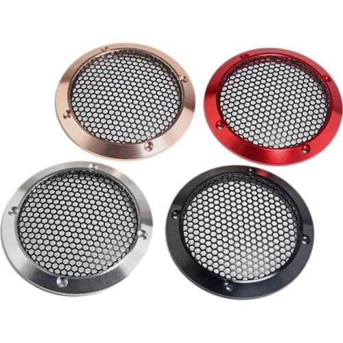 For 3" inch Speaker Grill Conversion Net Cover Car Audio Decorative Circle Full Metal Mesh Grille 97mm Black/Silvery/Golden/Red
