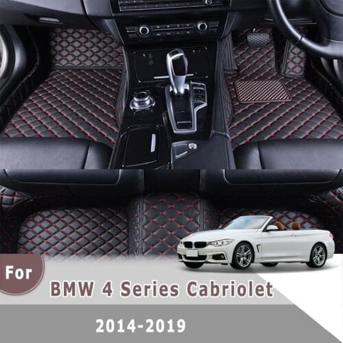 RHD Custom Car Floor Mats For BMW 4 Series Cabriolet 2019 2018 2017 2016 2015 2014 Car Interior Accessories Leather Carpets Rug