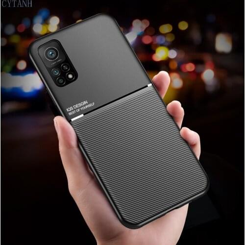 Car Magnetic Holder Case For Xiaomi Mi 10 T 10T 5G M2007J3SY Soft Silicone Shockproof Coque Cover For Mi 10T 5G