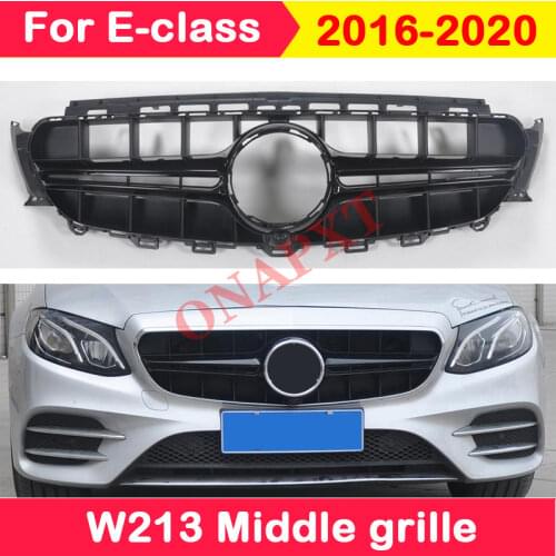 Car styling racing grill vertical bar Front Middle grille for Mercedes-Benz E-Class W213 2016-2020 Modified to E63 S AMG style