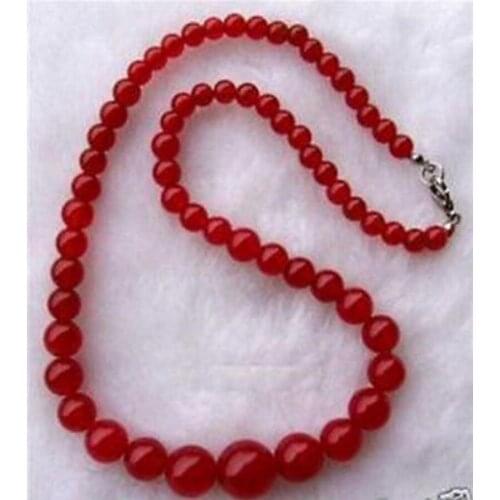 Free Shipping New 6-14mm red Ruby Round Beads Necklace 18" AAA