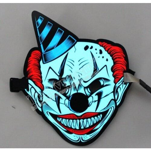 FREE shipping LED Sound control Glint mask Horror luminous mask Bar Nightclub DJ Masquerade show Halloween