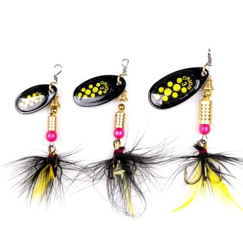 1Pcs Metal Spinner bait 3.5g 4.5g 7.2g Bass Pike Bass Rotating Spoon Bait Fishing Lure Iscas Artificial Hard Bait Fishing Tackle