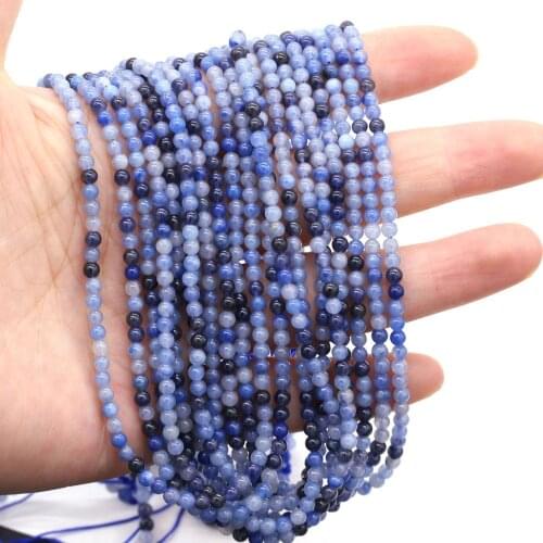 Natural Semi Precious Stone Beads Mini Blue Aventurines DIY For Making Necklaces And Bracelets 2/3/4 mm