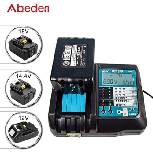 DC18RF Rapid Charger With LCD Screen 3.5A Charging Current for Makita 14.4V -18V Lithium Battery Charger tools for Charger