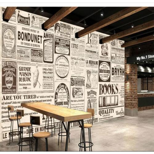 European nostalgic newspaper 3D wallpapers 3d wall paper decorative painting wallpaper for wall home improvement living room