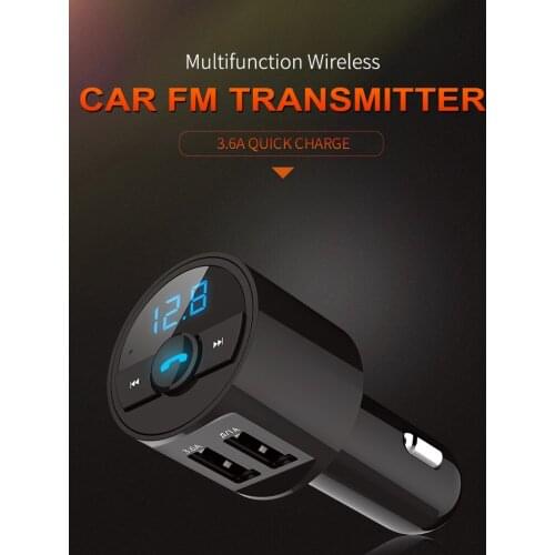 FM Transmitter Car Bluetooth Handsfree Wireless Aux Audio MP3 Player 5.0 FM Radio Modulator Car Kit 3.6A Dual USB Car Charger