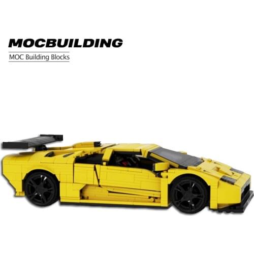 MOC Bricks City Racer Vehicle Technical Car Diablo GTR Yellow Creator Speed Champion Expert MOC Sets Building Blocks Toys Child