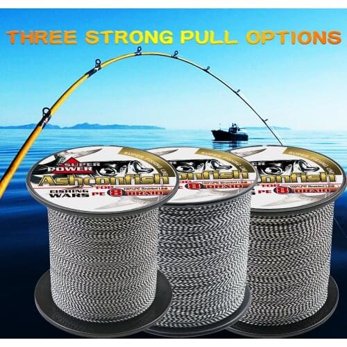 8 Strands 100M 300M Spot Black Abrasion Resistant Lines Superline fastness 6-150LBS black never faded pe ice sea fishing wire
