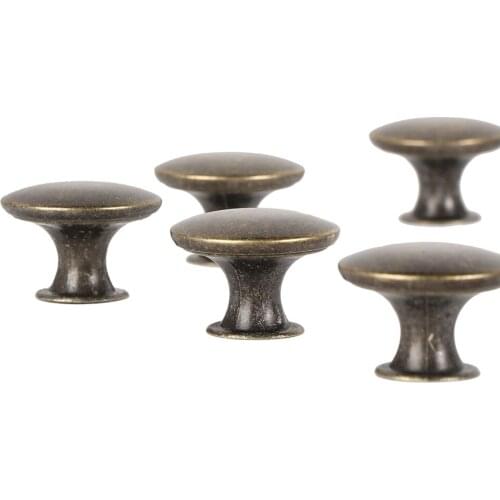 12Pcs Single Hole Small Handle Vintage Zinc Alloy Knob Handle Green Bronze For Kitchen Cabinet Cabinet Drawer Door High Quality