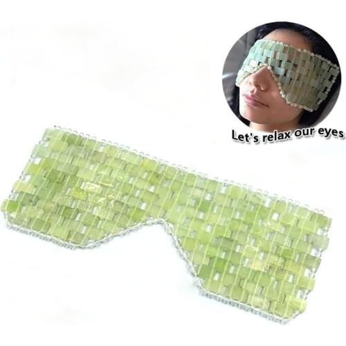 Natural Jade Eye Mask Cooling Jade Sleep Eye Mask Massager Therapy Jade Stone Anti Aging Shade Cover Relaxation Gift