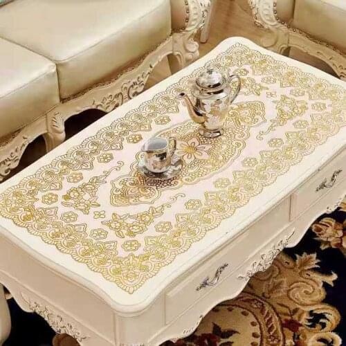 Gliding Waterproof Oilproof Vinyl PVC Tablecloth Transparent Rectangular Tablecloth Table Cloth Cover