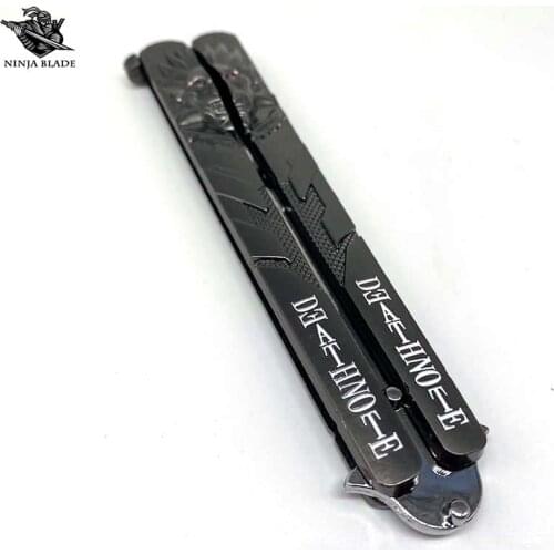 Death Note Butterfly Knife Anime Balisong Ryuk Sculpture Blunt Blade Trainer For Anime Lover Collection Display