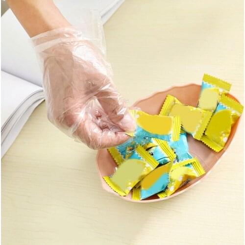 100PCS Disposable Plastic Vinyl Clear Medium Gloves Allergy Latex And Powder Free Great For Home Kitchen HY99