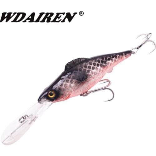 1PCS Floating Minnow Fishing Lure Deep Diving Swimbait Wobbler 12.5cm 15g Jerkbait Artificial Hard Bait Trolling Crankbait Pesca