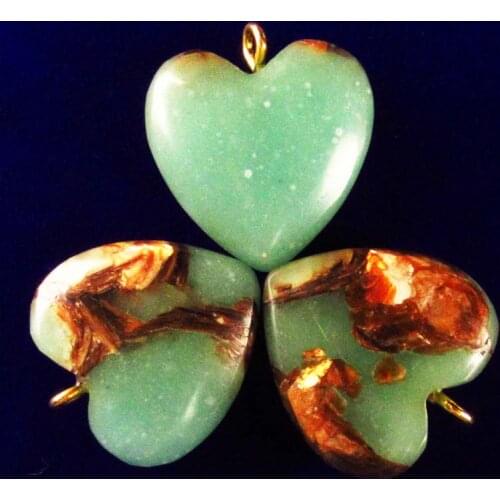 6Pcs Snake Jaspers Heart 20x7mm Pendant Bead Fashion Jewelry (Send Randomly)