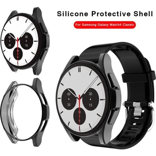 Silicone Plating Protective Case For Samsung Galaxy Watch 4 Classic Watch4 46mm 42mm Soft Full Protector Shockproof Cover Shell