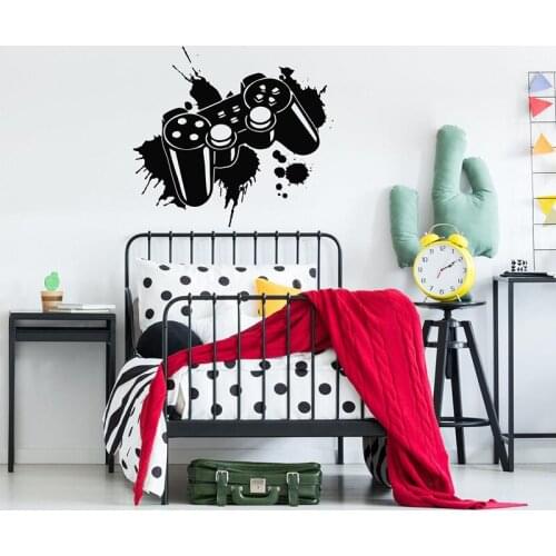 Ps4 Video Game Controller Wall sticker for boys room large X-box home decor decal for kids room Detachable Vinyl Decals E926