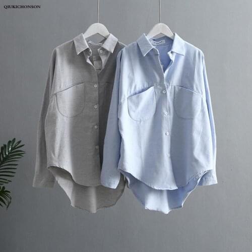 Qiukichonson Gray Blouses