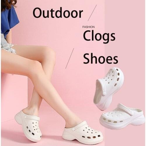 Summer Women Mens Slippers 6 CM Thick Platform High Heels Sandals Non-slip Clogs Shoes Flip Flops Fashion Garden Wedges Shoes
