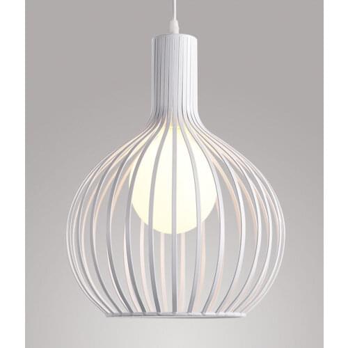 Modern Simple Small Vintage Chandelier White Black Iron Cage Design Light Restaurant Bar Chandelier