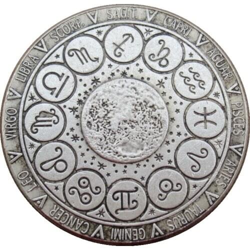 USA Morgan Dollar Copy Coin Skull Zombie Skeleton Silver Plated Modeled After An Antique Copper Commemorative Coins