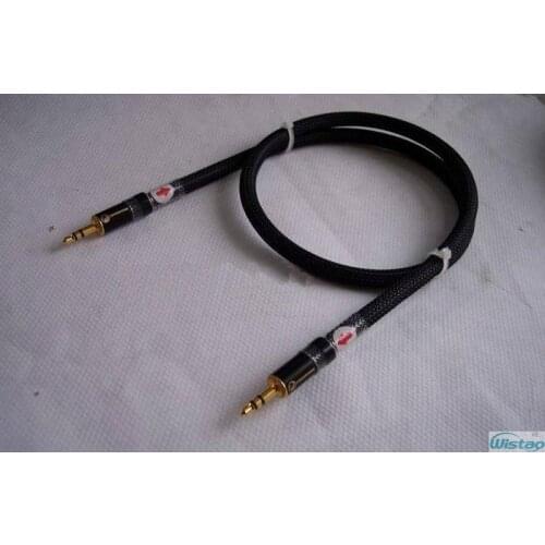 IWISTAO 3.5mm to 3.5mm stereo Record Cable 99.99% Oxygen-free Copper Wire High Quality 1M Gold-plating Black HIFI DIY (Model No
