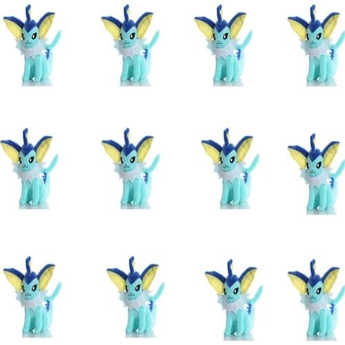 TAKARA TOMY 12pcs/lot Vaporeon Pokemoned Plush Toys Kawaii Style Room Decoration Dolls stuffed Toys Gifts for birthday Children