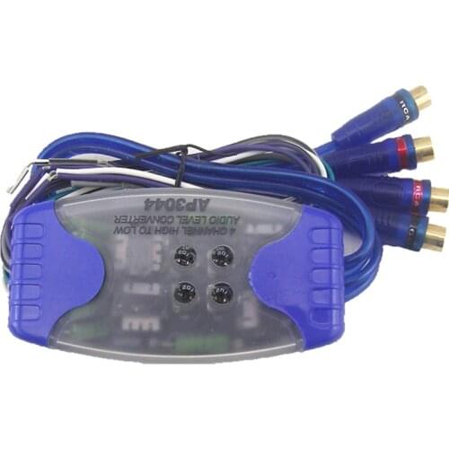 Universal Car Stereo Audio Speaker Converter Wire to 4 RCA Hi/Lo Audio Line Level Adaptor High/Low