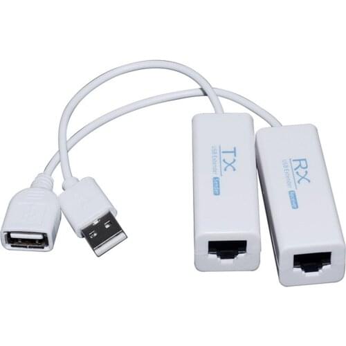 1 Pair USB Extender Over Cat6/Cat7 Cable USB2.0 RJ45 200M Extender Extension Cable Connector Adapter Network Cable Receiver