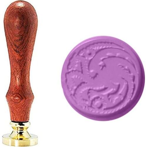 Vintage Cool Dragon Custom Picture Logo Wedding Invitation Wax Seal Sealing Stamp Rosewood Handle Set Kit