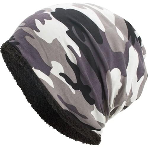 Women Men Winter Wool Ski Beanie Skull Hat Warm Baggy Camouflage Crochet Printing Hedging Cap Hip Hop Can Be Worn Backwards Hat