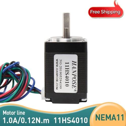 1PCS Free shipping 40mm Nema11 Stepper Motor 28 motor Nema 11 motor 28BYGH 1.0A 11HS4010 motor 0.12N.M 4-lead for 3D printer