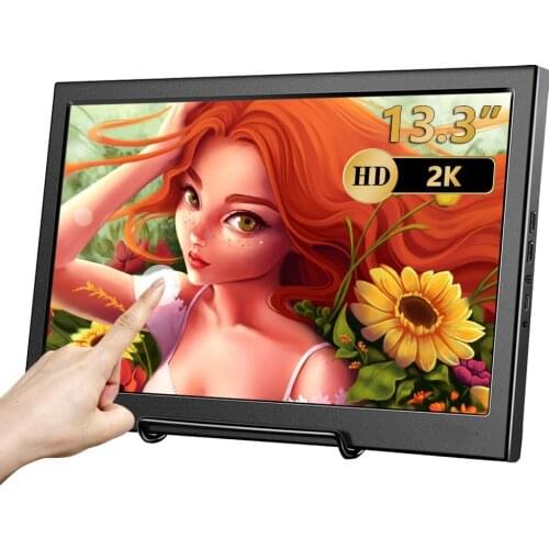 13.3-inch 2K2560X1440 portable touch monitor, suitable for Raspberry Pi PC home security CCTV TV set-top box laptop PS4 switch