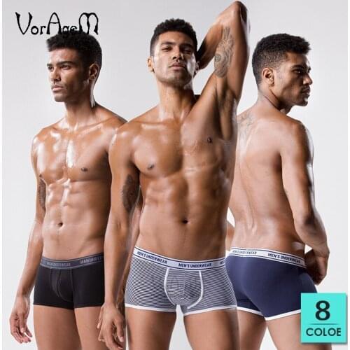 2019 mens fashion Organic Natural Cotton Underwear Sexy Boxers Ventilate Plus Size Boxers Soft Men Solid color Boxer Shorts