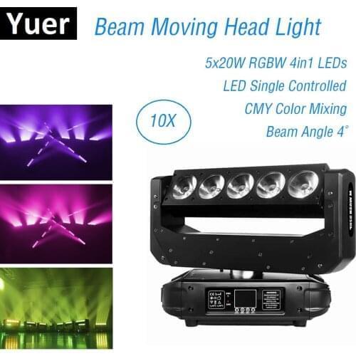 5X20W LED Lyre Moving Head Lights RGBW 4IN1 Beam Light LED Party Lights Dj Stage Lighting Effect Night Club Wedding Moving Head