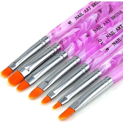 80% Hot Sale 7 Pcs/Set UV Gel Acrylic Nail Art DIY Builder Brush Painting Drawing Craft Pens