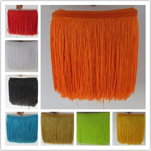 1 Yards 20CM/ Long Lace Fringe Trim Polyester Tassel Fringe Trimming For Diy Latin Dress Stage Clothes Accessories Lace Ribbon