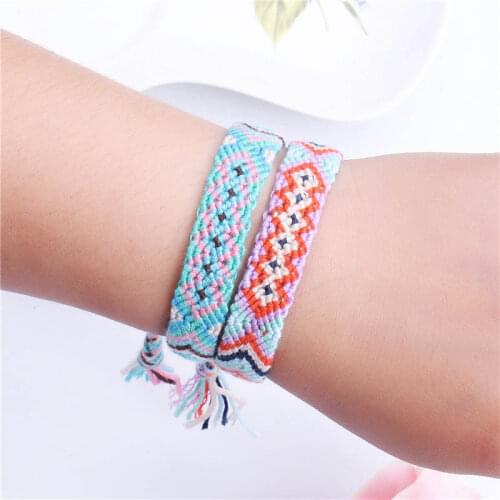 Summer Bohemia Anklets Colorful Beach Charm Rope String Anklets Rainbow Bracelet Lucky Transfer Friendship Hand Rope